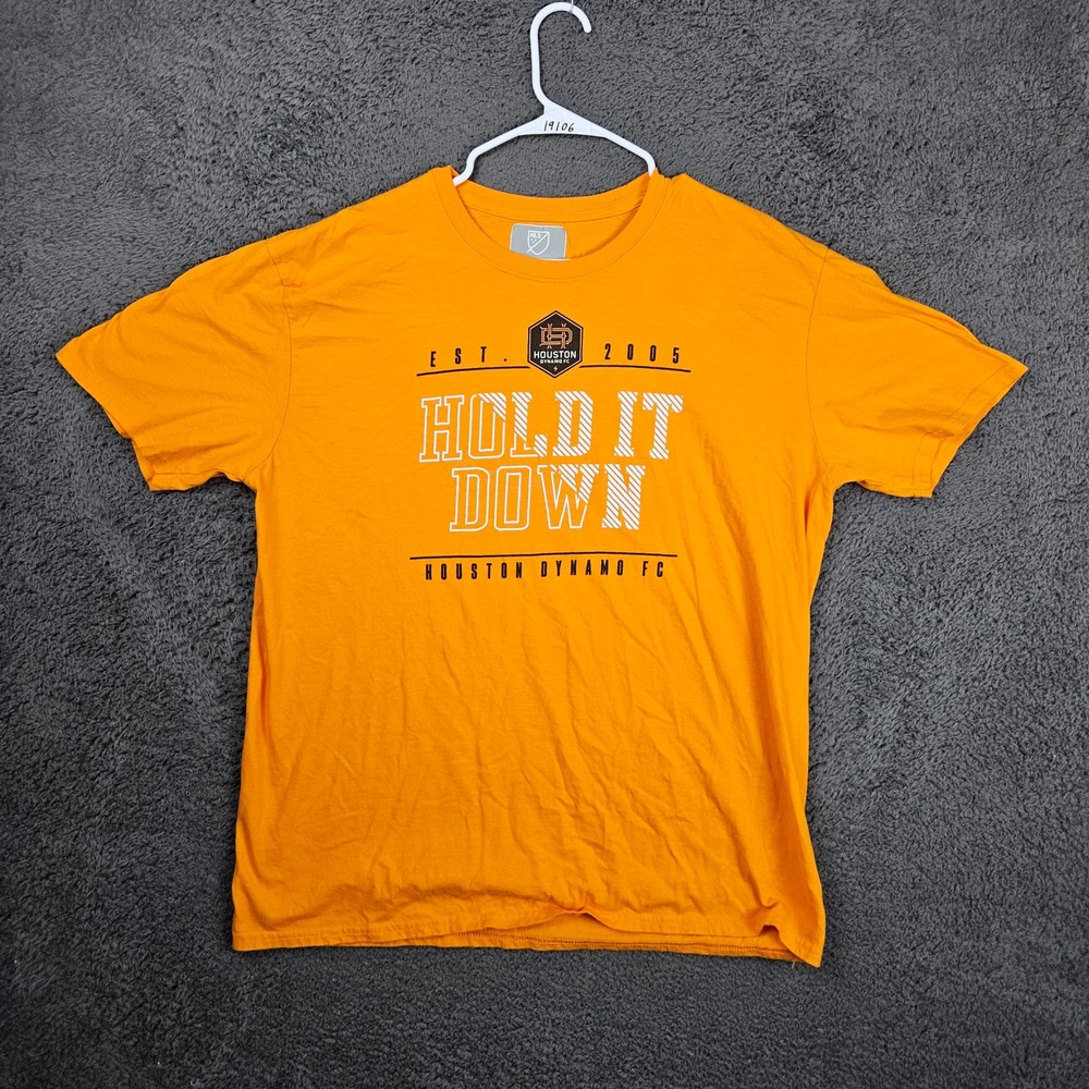 Houston‎ Dynamo FC Est 2005 Hold It Down Orange T Shirt Mens XLG EG MLS